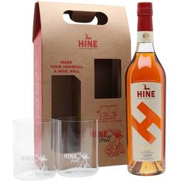 Набір коньяк Hine H by Hine VSOP, 40%, 0,7 л, в подарунковій упаковці + 2 келихи