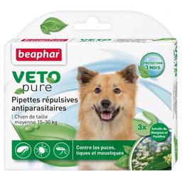 Натуральные противопаразитарные капли Beaphar BIO Spot on для собак, 15-30 кг, 3 пипетки (15613)