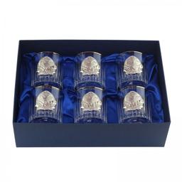 Набор хрустальных стаканов с платиной для виски Boss Crystal Генеральские, 6 предметов (BCR6EPL)