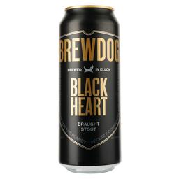Пиво BrewDog Black Heart, темное, 4,1%, ж/б, 0,44 л