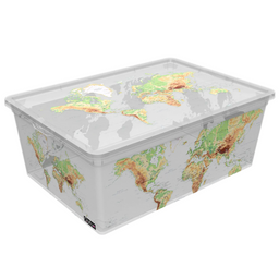 Коробка Qutu Light Box World, 25 л, 52,5х37х17,5 см, білий (LIGHT BOX с/к WORLD 25л.)