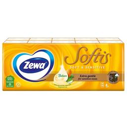 Носові хустки Zewa Softis Soft&Sensitive, чотирьохшарові, 10 уп. по 9 шт. (830422)