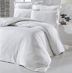 Комплект постельного белья Victoria Deluxe Jacquard Sateen Valeria, сатин-жаккард, евростандарт, 220х200 см, белый (2200000548771)
