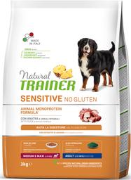 Монопротеїновий сухий корм для собак схильних до алергії Natural Trainer Dog Sensitive Adult Medium&Maxi With Duck, з качкою, 3 кг
