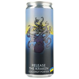 Пиво Varvar Release The Kraken, темное, 6,1%, ж/б, 0,33 л