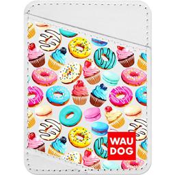 Холдер для карточек Waudog Design Пончики, кожа, 9,5х7 см, белый