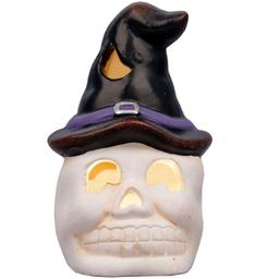Статуетка Yes! Fun Halloween Skull in hat LED, 10 см (974189)