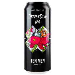 Пиво Ten Men Brewery Drive&Dive IPA, светлое, 5,2%, ж/б, 0,5 л