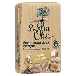 Мыло экстранежное Le Petit Olivier 100% vegetal oils soap, с экстрактом арганового масла, 250 г (3549620005592)