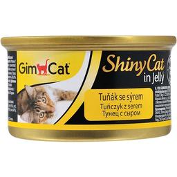 Влажный корм для кошек GimCat ShinyCat in Jelly, с тунцом и сыром, 70 г