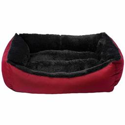 Лежак для тварин Milord Jellybean, прямокутний, червоний з чорним, розмір M (VR01//0908)