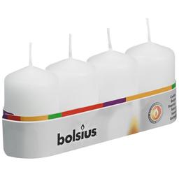 Свеча Bolsius столбик, 6х4 см, белый, 4 шт. (566702)