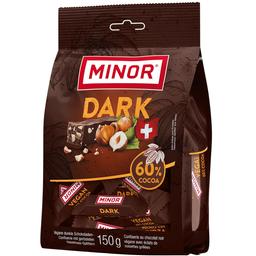 Батончики Minor Чорний шоколад з крихтою фундуку 150 г