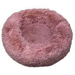 Лежак плюшевий для тварин Milord Ponchik, круглий, розмір S, рожевий (VR02//7945)