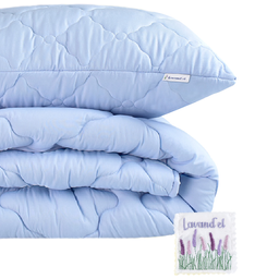 Набор Ideia Лаванда: одеяло + подушка, 2 шт. + саше, евростандарт, голубой (8-33234 блакитний)