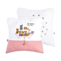 Подушка декоративна Ideia Коти на дивані з вишивкою, 45х45 см, білий (8-33304)