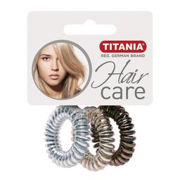 Набір резинок для волосся Titania Аnti Ziep кольору металу, 3 шт. (7914-М1)