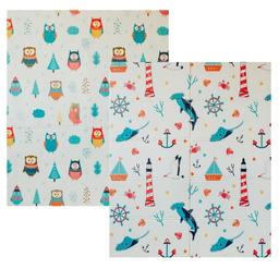 Дитячий двосторонній складаний килимок Poppet Морський сезон і Зимові сови, 150х180 см (PP007-150)