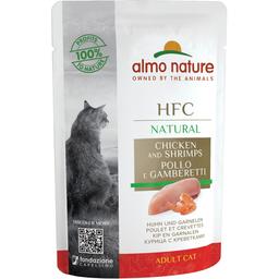 Вологий корм для котів Almo Nature HFC Cat Natural курка і креветки, 55 г