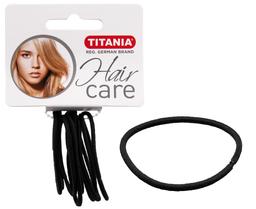Набір еластичних резинок для волосся Titania, 9 шт., 5 см, чорний (7804)