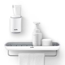 Набор аксессуаров для ванной комнаты МВМ My Home MVM-07: BP-BSS-18, BP-20, белый с серым (MVM-MH-07 WHITE/GRAY)