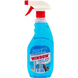 Средство для мытья окон и стекол Window plus на основе нашатырного спирта 500 мл синий