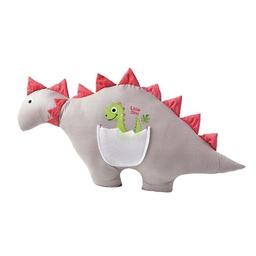 Подушка-игрушка Papaella Динозавр, размер 95х43 см, цвет горошек красный/серый (08-73541)