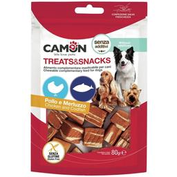 Ласощі для собак Camon Treats & Snacks Snacks Кубики з курки та тріски 80 г