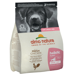 Сухий корм для цуценят середніх та великих порід Almo Nature Holistic Dog, M-L, зі свіжою куркою, 2 кг (730)