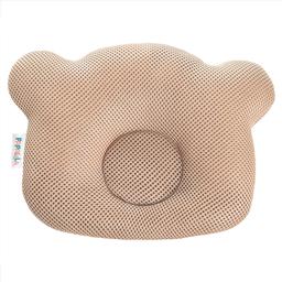 Подушка для младенцев ортопедическая Papaella Мишка, диаметр 8 см, бежевый (8-32377)