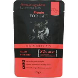 Вологий корм для котів Fitmin For Life Fillets with Beef 85 г
