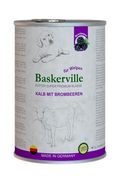 Влажный корм для щенков Baskerville Super Premium Kalb Mit Brombeeren Телятина и ежевика, 400 г