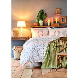 Набор постельного белья Karaca Home Sonya yesil с покрывалом пике, ранфорс, евростандарт, зеленый