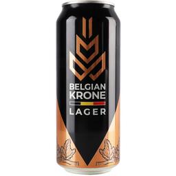 Пиво Belgian Krone Lager, светлое, фильтрованное, 5,4%, ж/б, 0,5 л
