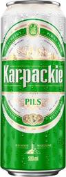 Пиво Karpackie Pils світле, 4%, з/б, 0.5 л