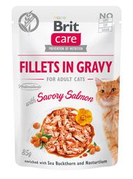 Беззерновий вологий корм для кішок Brit Care Cat pouch, пікантний лосось, 85 г