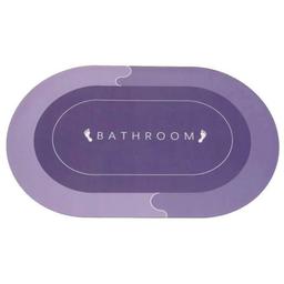 Коврик суперпоглащающий в ванную Stenson 80x50 см овальный фиолетовый (26289)