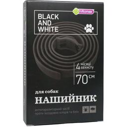 Нашийник протипаразитарний Vitomax Black&White для великих порід собак, чорний, 70 см