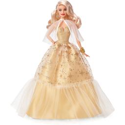Колекційна лялька Barbie Святкова в розкішній золотистій сукні, 30 см (HJX04)
