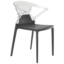 Крісло Papatya Ego-K, антрацит сидіння, верх прозорий (290784)