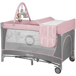 Манеж-кроватка Lionelo Flower, розовый с серым (LO.FL01)