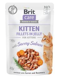 Беззерновой влажный корм для котят Brit Care Cat pouch, пикантный лосось в желе, 85 г