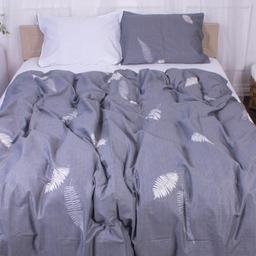 Комплект постельного белья MirSon Cosiness, сатин, серый с белым, 210х143 см