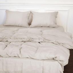 Комплект постельного белья MirSon Natural Linen Jasmine лен полуторный евро бежево-серый (2200008269043)