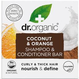 Твердый шампунь и бальзам-кондиционер с кокосовым маслом и экстрактом сладкого апельсина Dr. Organic 75 гр.