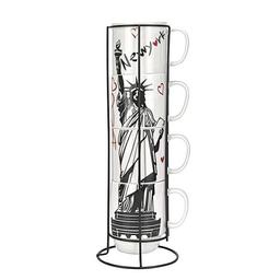Набір чашок на металевій підставці Limited Edition New York, 5 предметів (6418255)