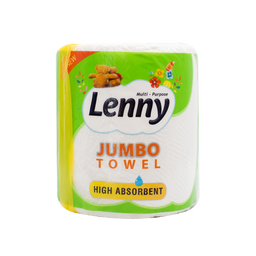 Бумажные полотенца Lenny, двухслойные, 1 рулон