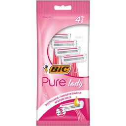 Бритва женская BIC Pure 3 Lady Pink, без сменных картриджей, 4 шт.