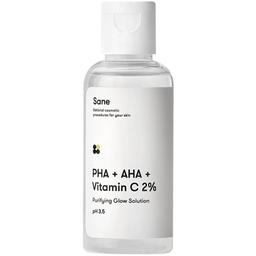 Тоник для лица Sane PHA + AHA + Vitamin C 2%, 50 мл