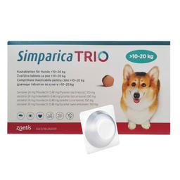 Таблетки Симпарика Трио, для собак, от блох и клещей, 10,1-20 кг - 1 шт. (10024337-1)